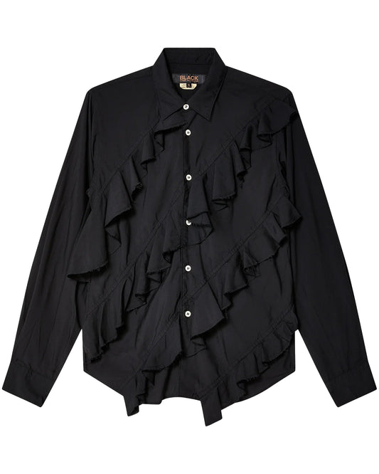 Black CDG Frilled Shirt