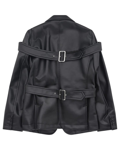 Black CDG Double Buckle Blazer