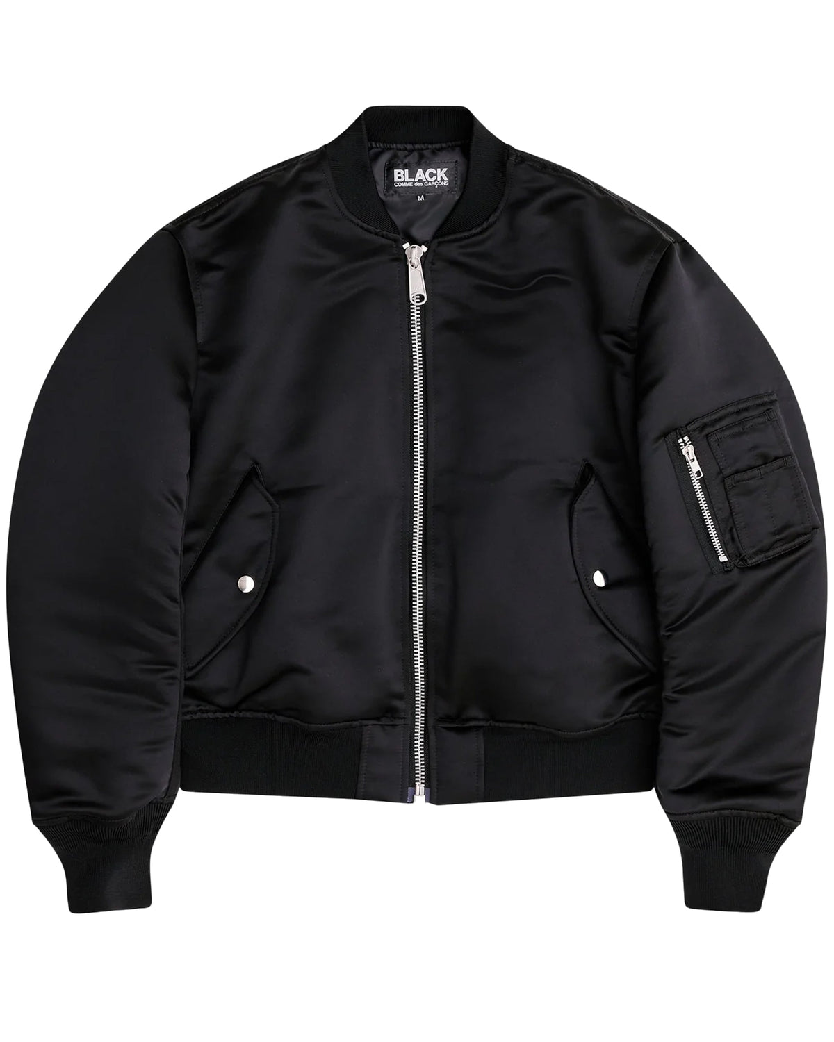 Black CDG Reversible Frilled Bomber Jacket