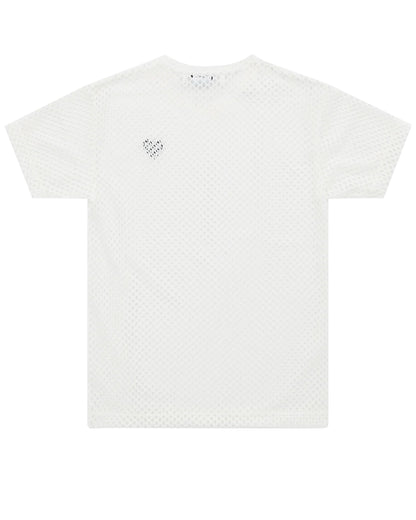 CDG PLAY Mesh T-Shirt ¨C White, Black Heart