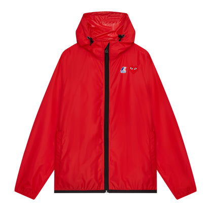 CDG PLAY K-Way Zip Jacket K-Way ¨C Red, Red Heart
