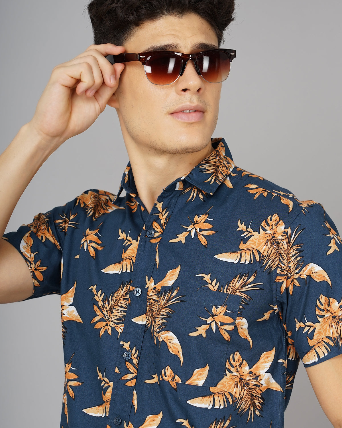 Tidy Blue Floral Shirt