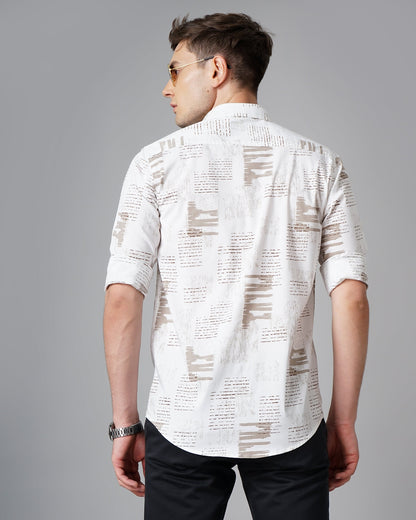Ramble White Brown Shirt